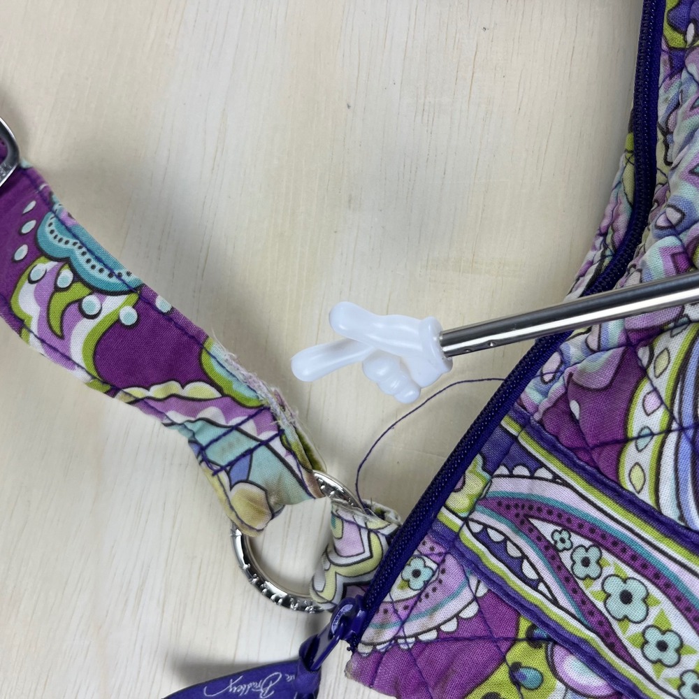 Vera Bradley Purple Paisley Quilted Cotton Crossbody Bag Floral Messenger - Picture 3 of 8